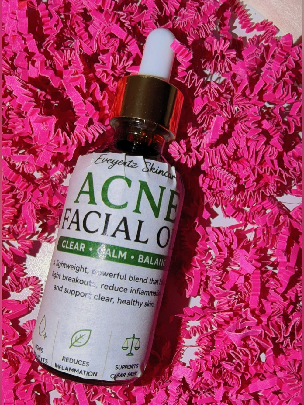 Acne Facial Oil - Clear (White Dropper Bottle)